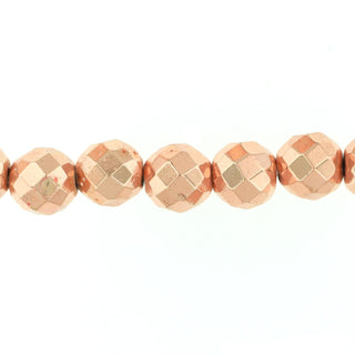 Hematite Copper Faceted - Round Strand 8mm    from Stonebridge Imports