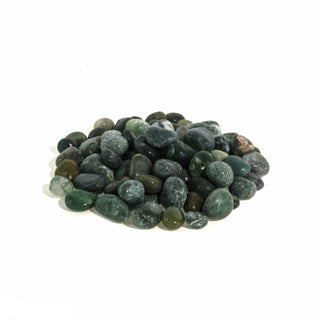 Green Moss Agate Tumbled Stones - India Assorted size in bag   from Stonebridge Imports