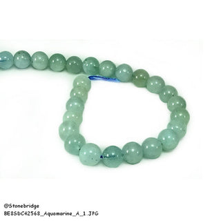 Aquamarine A - Round Strand 7" - 6mm    from Stonebridge Imports