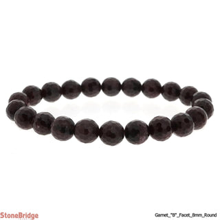 Garnet B Faceted Round Bracelet - 8mm    from Stonebridge Imports