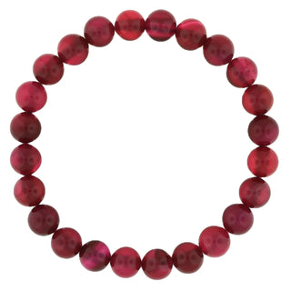 Agate Cherry Red Round Bracelet - 8mm (Enhanced) from Stonebridge Imports