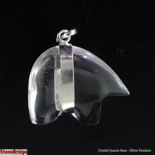 Crystal Quartz Bear - 925 Silver Pendant from Stonebridge Imports
