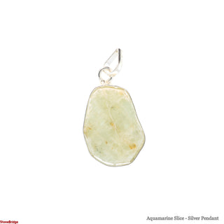 Aquamarine Slice - 925 Silver Pendant from Stonebridge Imports