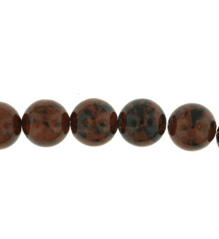 Obsidian Mahogany - Round Strand 15" - 6mm from Stonebridge Imports