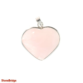 Rose Quartz Heart - 925 Silver Pendant from Stonebridge Imports