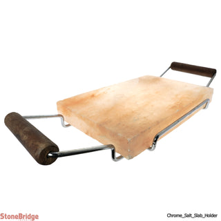Himalayan Salt Plate - Holder/ Chrome    from Stonebridge Imports