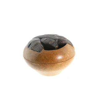 Soapstone Trinket Box - Carved - U#2 - 4"    from Stonebridge Imports