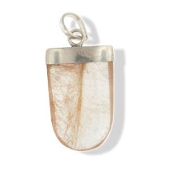 Rutilated Quartz U Shape - 925 Silver Pendant from Stonebridge Imports