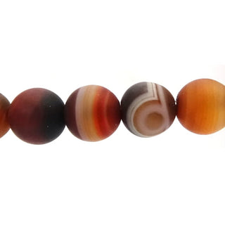 Onyx Banded Sardonyx - Matte - Round Strand 7" - 8mm    from Stonebridge Imports