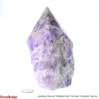 Amethyst Chevron Cut Base, Polished Point Tower #5    from Stonebridge Imports