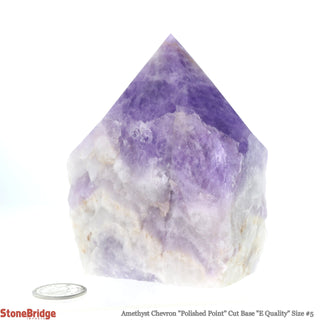 Amethyst Chevron Cut Base, Polished Point Tower #5    from Stonebridge Imports