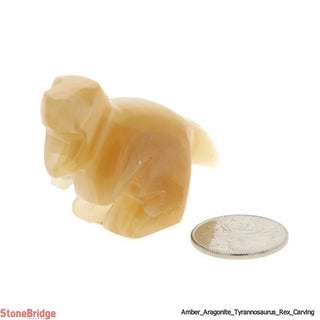 Amber Aragonite Tyrannosaurus Rex Dinosaur Carving - 1" to 2"    from Stonebridge Imports