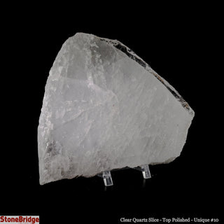 Clear Quartz Slice Top Polished U#10 - 7 1/2"    from Stonebridge Imports