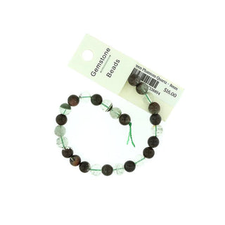 Green Phantom Quartz - Round Strand 7" - 8mm    from Stonebridge Imports