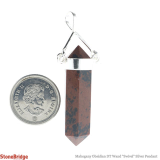 Mahogany Obsidian Double Terminated Swivel - 925 Silver Pendant from Stonebridge Imports