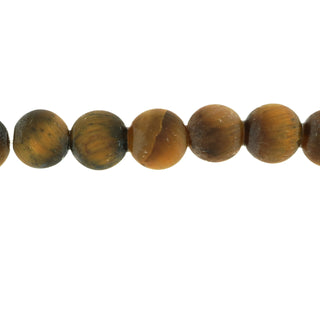 Tiger Eye Matte - Round Strand 15" - 8mm    from Stonebridge Imports