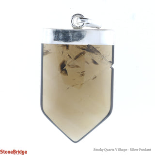 Smoky Quartz V-Tongue - 925 Silver Pendant from Stonebridge Imports