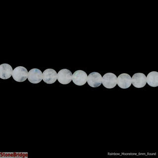 Moonstone Rainbow- Round Strand 7" - 6mm    from Stonebridge Imports