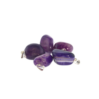 Agate Purple Tumbled Pendants - 5 Pack (Enhanced) from Stonebridge Imports
