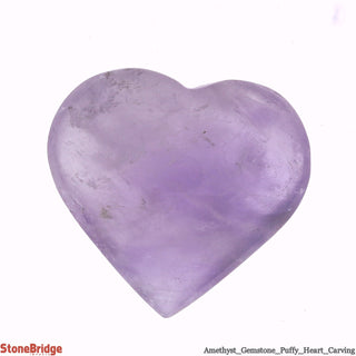 Amethyst Puffy Heart #4 1 3/4" to 2 3/4"    from Stonebridge Imports