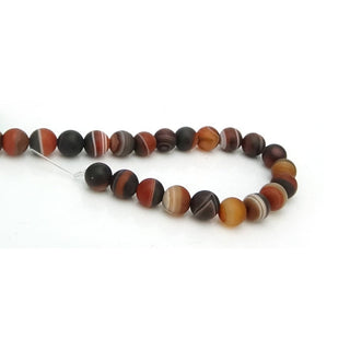 Onyx Banded Sardonyx - Matte - Round Strand 7" - 8mm    from Stonebridge Imports