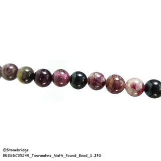 Multi Colour Tourmaline - Round Strand 7" - 8mm    from Stonebridge Imports