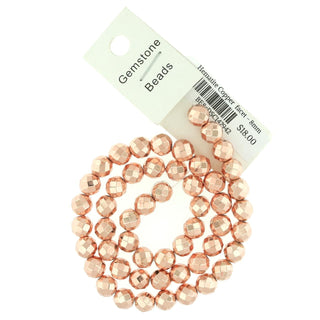 Hematite Copper Faceted - Round Strand 8mm    from Stonebridge Imports