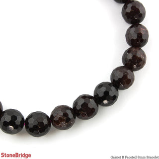 Garnet B Faceted Round Bracelet - 8mm from The Rock Space