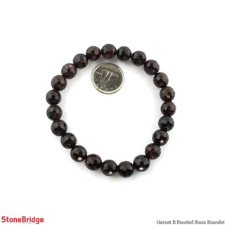 Garnet B Faceted Round Bracelet - 8mm from The Rock Space