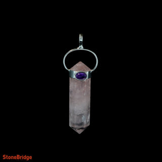 Rose Quartz Double Terminated Cabochon - 925 Silver Pendant from The Rock Space