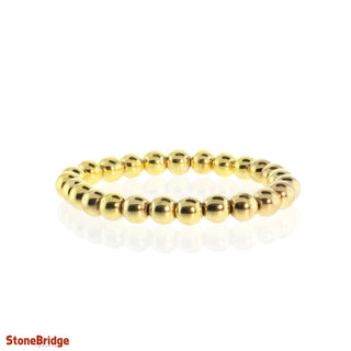 Hematite Electroplated Bead Bracelet 8mm Gold from The Rock Space