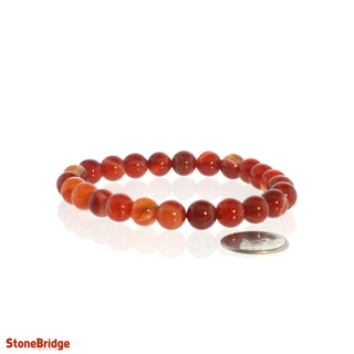 Carnelian Red Banded Round Bracelet - 8mm from The Rock Space