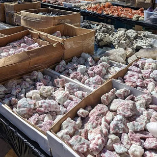 rough stones in boxes