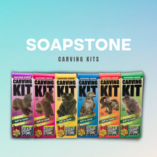 Soapstone Carving Kit - Make 3D Art 🦉🐢🐈 Choose Your Animal    from The Rock Space