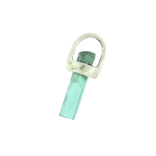 Green/Blue Tourmaline Needle Sterling Silver Pendant - Small from The Rock Space