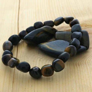 Tiger's Eye Blue/Gold Tumbled Bracelets    from The Rock Space