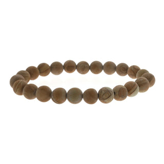 Wood Jasper Matte Round Bracelet - 8mm    from The Rock Space