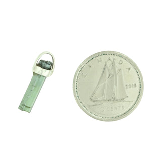 Green/Blue Tourmaline Needle Sterling Silver Pendant - Small from The Rock Space