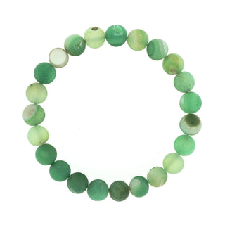 Agate Druzy Bead Bracelet 8mm Matte Green   from Stonebridge Imports