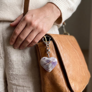 Amethyst Chevron Heart Charm - 1" from The Rock Space