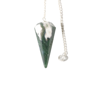 Tree Agate Pendulum 6 Facets & Bead