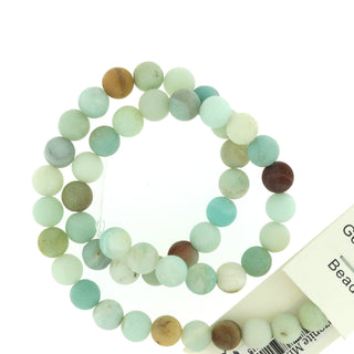 Amazonite Mixed Colours Matte - Round Strand 15" - 8mm from The Rock Space