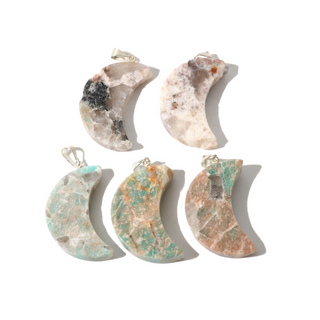 Amazonite B Crescent Moon Pendant - Pack of 5 from The Rock Space