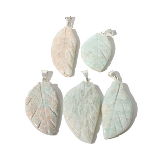 Amazonite B Leaf Pendant - Pack of 5 from The Rock Space