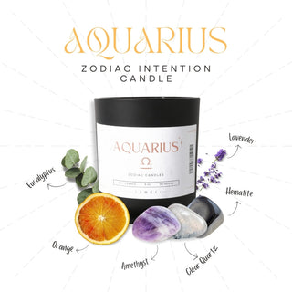 Crystal Zodiac Candle Aquarius from The Rock Space