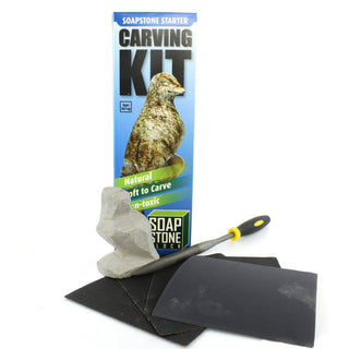 6-Pack Beginner Soapstone Carving Kits - Assembled (1 of each) from Stonebridge Imports
