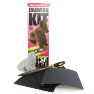 6-Pack Beginner Soapstone Carving Kits - Assembled (1 of each) from Stonebridge Imports