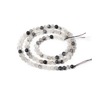 Tourmalinated Quartz Bead Strand 15" - 4mm from Stonebridge Imports