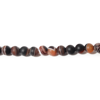 Banded Onyx (Sardonyx) Bead Strand