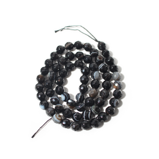 Banded Black Onyx Bead Strand